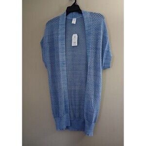 NWT Time and Tru Crochet Knit Short Sleeve Long  Cardigan Size Large- XLarge
